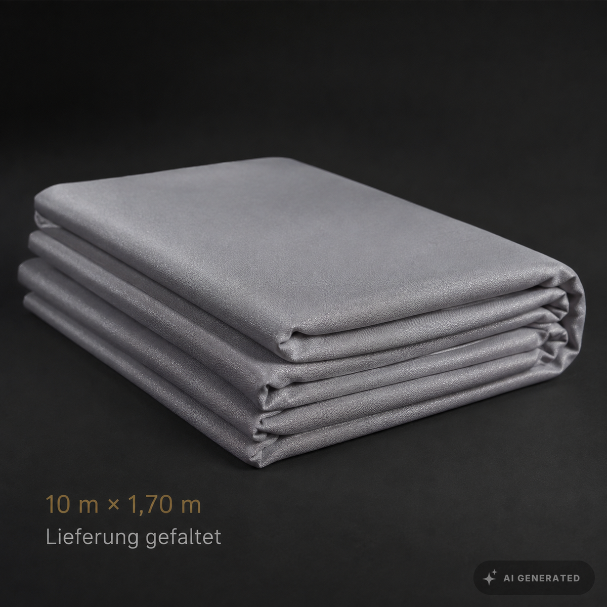 
                  
                    Gefalteter grauer Invisible Bespannstoff in 10 m × 1,70 m
                  
                